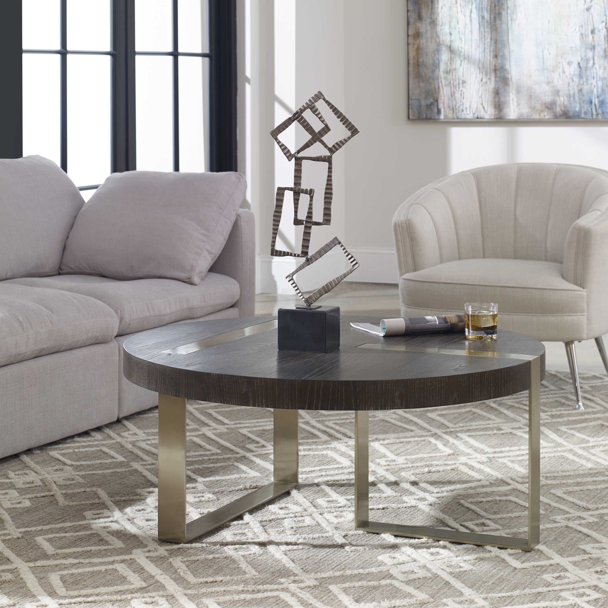 Uttermost Accent Furniture Occasional Tables Converge Round Coffee Table Sheely's Furniture